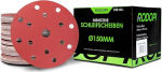 RODOPI RedDevil liivapaber 150 mm Velcro lihvimiskettad 15 auguga lihvimisalused juhuslikele orbitaallihvijatele Velcro ketas Zirconia Corundum Grit 40-320 - pakk 200 K220