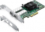 1000Mbps Gigabit Ethernet PCI Express v&otilde;rgukaart koos Intel I350AM2 kiibiga Ethernet Server Converged Network Adapter I350-F2, PCIE 2.1 x4, Dual SFP Ports, V&otilde;rdle Intel I350-F2-ga