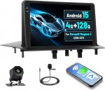 [4G + 128G] Inefala Android 15 autoraadio Renault Megane 3 2009-2014 juhtmevaba Carplay Androidiga, 9-tolline puuteekraaniga raadio koos GPS WiFi RDS/FM Bluetooth EQ SWC tagurduskaamera mikrofoniga