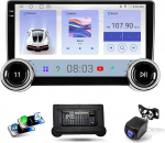 10.1-tolline autoraadio juhtmevaba CarPlay & Android Car, 2-DIN Bluetooth autoraadio koos tagantj&auml;rele vaatamise kaamera, peeglilink, h&auml;&auml;lassistent, AM/RDS/FM, k&otilde;ikidele s&otilde;idukitele, topelt p&ouml;&ouml;rlev nupp, 2G + 64GB