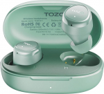 TOZO E1 juhtmevabad Bluetooth 5.3 Bluetooth k&otilde;rvaklapid, k&otilde;rvaklapid koos rakendusega, 30 tundi Premium Sound, IPX6 veekindel, 2 ENC mikrofoni, selge k&otilde;ne, m&uuml;rasummutusega k&otilde;rvaklapid - rohelised