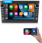 ESSGOO 4+64G juhtmeta autoradio Android 14 koos Carplay ja Android autoga Opel Corsa C/D Zafira B Astra G H 7-tolline IPS puuteekraan Bluetooth FM RDS GPS mustaga