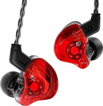 Yinyoo CCZ Melody In-Ear Monitors Hybrid 1BA 1DD HiFi k&otilde;rvaklapid, Deep Bass Lightweight In-Ear Headphones IEM koos 4N OFC kaabliga muusikule / trummarile / bassistile (punane, ilma mikrofonita)