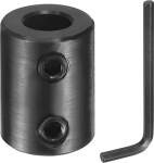 sourcing map Wellenkupplung, 0,95 cm Bohrung, 1,9 cm Au&szlig;endurchmesser, 2,5 cm L&auml;nge, schwarzer oxidierter Stahl, starre Kupplung mit Sechskantschl&uuml;ssel f&uuml;r 3D-Drucker, Motorrad (2 Schrauben pro St&uuml;ck)