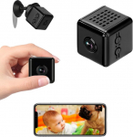 HiKam Mini Camera WLAN 4K HD, WiFi Surveillance Mini Camera Live Transmission Mobile Phone App, Baby Monitor Pet Camera Indoor Surveillance Camera with Recording, Motion Sensor, Night Vision, Battery,