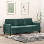ShGaxin 3 Seater Sofa, Dark Green, 180 cm, Velvet, Lounge Sofa, Sofas & Couches, Relax Sofa, Couch for Living Room, 359454
