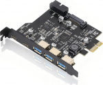 PCIe to USB 3.2 Gen 2 kaart 20 Gbps ribalaiusega, 3 Type-A ja 2 Type-C USB pesa, PCIe laienduskaart lauaarvutisse