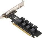 PCI Expansion to U.2 Adapter Card, PCIe X16 to 4 Port U.2 NVME SFF 8643/8639 Expansion Card, High Speed PCIE Split Expansion Card with LED Display for
