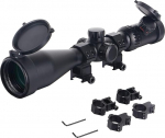 Scope 4-24 x 50mm punane/roheline kaugusm&otilde;&otilde;tja 11mm Dovetail 20mm Weaver/Picatinny Rail paigaldusr&otilde;ngastega
