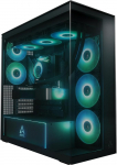 ARCTIC Xtender (must) - PC-kapp, karastatud panoraamklaas, 2 x 420 mm radiaatorite tugi, Full Tower, Big Tower, E-ATX, 5 x A-RGB ventilaatorid eelpaigaldatud - must