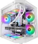 Mars Gaming MC-3TLITE, MicroATX m&auml;ngukapp, kolmekordne pidev karastatud klaas, 120 mm FRGB tagumine ventilaator, kahekambriline struktuur, kompaktne mini-torni arvuti suure siseruumiga, valge
