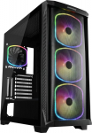 ENERMAX STARRYKNIGHT SK30 Airflow PC Gaming E-ATX, ATX korpus, kumerate v&otilde;rkudega esik&uuml;lje disain, 3 x ARGB SquA RGB ventilaator 140 mm, 1 x ARGB SquA RGB ventilaator 120 mm, karastatud klaasist k&uuml;lgaken, must