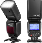 NEEWER NW700-N TTL v&auml;lkkiirguslamp, mis &uuml;hildub Nikon DSLR kaameratega 1/8000s kiire s&uuml;nkroniseerimine, 1/1-1/256 v&auml;ljund TCM funktsioon 230 t&auml;isv&otilde;imsusega v&auml;lkkiirgust 0.1-2.7s taaskasutamine, patareid ei kuulu komplekti.