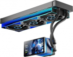 Jungle Leopard ProFlow Aio vesijahutus koos 5,5-tollise LCD-magnetekraaniga, All-in-One ARGB 2000RPM PWM Infinity ventilaator, AM4/AM5 & Intel LGA1851/1700 jaoks (360 mm must)