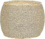 Beliani Pouf Seagrass / Water Hyacinth Natural &uuml;mmargune l&auml;bim&otilde;&otilde;t 40 cm P&otilde;imitud Boho Haiphong
