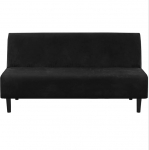 Armless Futon Cover Stretch diivanvoodi Slipcover m&ouml;&ouml;bli kaitsja Elastic Ultra Soft Velvet High Spandex kangas Diivan Shield Futon Cover (must)