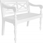 vidaXL Massiivne mahagonipuust Batavia pink 98x50x82cm Valge &otilde;ueaia iste