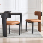 Ya-Home kaasaegsed s&ouml;&ouml;gitoa toolid, 2 tooli, k&ouml;&ouml;gitoolid kumera puidust seljatoega, metallist jalgadega polsterdatud toolid s&ouml;&ouml;gituppa/elutuppa, kunstnahast, pruunid