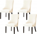 Spandex Wingback Side Chair Slipcovers, elastsed s&ouml;&ouml;gitooli katted, eemaldatavad, pestavad, Wingback Side Chair Cover s&ouml;&ouml;gitoa jaoks, dekoratsioon, beež, komplekt 4