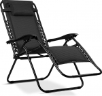 ChillWell Soft Sun Lounger, aia lamamistool, kokkupandav koos padjaga, 3D FoamGrid kangas, maksimaalne koormus 120 kg, 160 x 107 x 60 cm, must