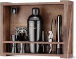 Mixology & Craft Cocktail Shaker Set 11-osaline roostevabast terasest kokteilikomplekt koos baaritarvikutega Must