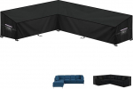 LAMUNI Lounge Cover L-kujuline Lounge m&ouml;&ouml;bli kate Veekindel papp aia m&ouml;&ouml;bel L-kujuline kaubaaluse m&ouml;&ouml;bli kaitsekate Garden Lounge Cover nurgas diivanile Pallet diivan, 180 x 260 x 90 x 80/60 cm