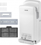 VEVOR k&auml;ekuivati 2000 W Commercial Electric Hand Dryer HEPA Filter Wall Hand Dryer Carbon Brush Motor Hand Dryer White Air Speed 100 m/s Ideal for Airports Offices Shopping Malls (lennujaamad, b&uuml;rood, kaubanduskeskused)