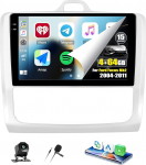 CAMECHO 4+64G 9 Zoll Android 15 Radio f&uuml;r Ford Focus Mk2 2004-2011, Navi Autoradio mit GPS WiFi Wireless Carplay Android Auto RDS FM Mirror Link mit R&uuml;ckfahrkamera, HD Incell Touchscreen