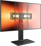WKWKER universaalne laua teleri statiiv 27-60-tollise LED LCD teleri jaoks, 30 kraadi p&ouml;&ouml;rlev teleri statiiv karastatud klaasist alusega, maksimaalne VESA 400x400mm