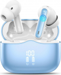 Bluetooth k&otilde;rvaklapid, juhtmevabad Bluetooth 5.3 k&otilde;rvaklapid 4 ENC m&uuml;ravastase mikrofoniga, juhtmevabad k&otilde;rvaklapid Deep Bass Wireless Earbuds 40 tundi, IP7 veekindlad k&otilde;rvaklapid, sinine j&auml;rv