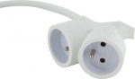 CHACON pikenduskaabel HO5VVF 3G 1,5-5 m kahepealine valge