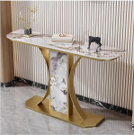 Konsolentisch Home Decor Konsolentisch F&uuml;r Den Eingangsbereich Mit Steinplattenplatte, Moderner Luxus-Flur-Sofatisch F&uuml;r Foyers Und Wohnzimmer(Gold 1,80cm/31.5in)