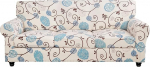 SearchI Stretch Diivan Cover Prinditud lillemustriga 4 tk diivanikatte koos 3 eraldi padjakattega, pestav m&ouml;&ouml;bli kaitsja elutuppa (Diivan, Ball Flower)