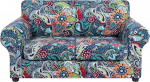 hyha Tr&uuml;kitud diivanikate 2 padjale, lilleline diivanikate koos eraldi padjakattega, 3 tk Stretch Slipcover, pestav m&ouml;&ouml;bli kaitsja (Loveseat, Paisley muster)