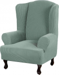 LINGKY Jacquard Wingback Chair Cover Elastic Universal Stretch Diivan Covers 1-Piece Wing Chair Covers eemaldatavate k&auml;te kaitsvate katete m&ouml;&ouml;bli kaitsja (Sage)
