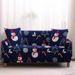 Surwin Elastsed diivanikatted 1 2 3 4-kohaline 3D j&otilde;ulumustriga diivanikate Stretch kaitsekate Universaalne diivanikate k&auml;etugedele Diivanikate Diivanikate (4-kohaline (235-300 cm), Snowman)