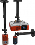 Universal-Projektorhalterung - verstellbare Decken- oder ausziehbare Wandhalterung f&uuml;r Mini-Projektoren f&uuml;r B&uuml;ro und Zuhause - voll beweglich, einfache Installation, 360&deg; schwenkbar, L&auml;nge 13,8" - 21"