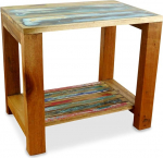 livasia Teakist k&uuml;ljelaud - 50 x 35 x 50 cm - Puidust kohvilaud rustikaalse disainiga, k&auml;sitsi valmistatud Indoneesias, naturaalne &uuml;mbert&ouml;&ouml;deldud paadipuit, pitseeritud