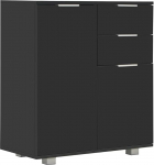 vidaXL k&uuml;ljepaneel 2 sahtliga 2 uksega k&uuml;ljepaneel k&uuml;lgkapp seisev kapp mitmeotstarbeline kapp k&otilde;rgl&auml;ikega must 71 x 35 x 80 cm puitmaterjalist