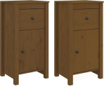 vidaXL 2 x Sideboard kapp, Sideboard kapp, sahtlikapp, mitmeotstarbeline kapp, elutoa kapp, mesi pruun, 40 x 35 x 80 cm, massiivne m&auml;nd