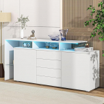 Merax Sideboard koos LED Sideboard sahtlitega Sideboard elutoa buffet kapp kapp elutoa m&ouml;&ouml;bel Highboard