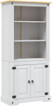 vidaXL m&auml;nni kapp Mehhiko stiilis Corona raamaturiiul Vitriinkapp Seisev vitriinkapp Highboard sahtlitega kapp 80 x 40 x 170 cm Valge