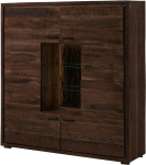 MASSIVMOEBEL24.DE BARK by WOLFM&Ouml;BEL #207 T&auml;ispuidust k&otilde;rglaud koos LED valgustusega Akaatsia tumepruun lakitud 145 x 40 x 153 cm 11 kambrit 4 ust Ehtne puukoor Ehtne puukoor