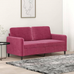 Homgoday 2-kohaline diivan Diivan Lounge Diivan Double Diivan Modern Relax Diivan Loveseat K&uuml;lalissohva iste M&ouml;&ouml;bel elutuppa kontorisse magamistuppa Veinipunane 140 cm Velvet