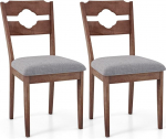 COSTWAY S&ouml;&ouml;gitoatoolid, 2 tooli, k&ouml;&ouml;gitoolid pehmendatud istme ja seljatoega, puidust toolid kuni 130 kg, polsterdatud toolid k&ouml;&ouml;ki, s&ouml;&ouml;gituppa, pruun, 43 x 53 x 90 cm (2)