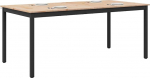 vidaXL s&ouml;&ouml;gilaud Natural 180 x 90 x 75 cm Massiivne m&auml;nnipuidust s&ouml;&ouml;gitoa ruudukujuline kaasaegne vastupidav stiilne minimalistlik ideaalne pere&uuml;rituste jaoks Lihtne hooldada 64 jalga