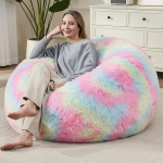 Pehme v&auml;rviline Bean Bag kate t&auml;iskasvanutele Teens Kids mugav Plush kangas Gaming Bean Bag libisemisvastase alumise k&auml;epidemega k&uuml;ljetasku T&auml;idisega loomade ladustamise toru