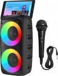 Karaoke masin t&auml;iskasvanutele lastele, v&auml;rvilised LED tuled, kaasaskantav Bluetooth k&otilde;lar koos 1 juhtmega mikrofoniga, mis toetab TWS/TF/USB/AUX kodupidu, v&auml;ljas, j&otilde;ulukingitused, &otilde;ues