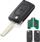 FSK-Fernbedienungsschl&uuml;ssel 433MHz ID46 (PCF7941), Elektronisch Programmierbar 2 Tasten CE0523-HU83 Fernbedienung f&uuml;r Peugeot 207 307 308 407 807 Expert ja Citr0&euml;n C2 C3 C4 Dispatch