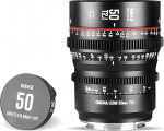 MEKE 50 mm T2.1 Super 35 Prime Manual Focus Cinema Lens for EF-Mount Cine Camera, Compatible with Canon C200 C300 II, RED Komodo, BMPCC 6K, Z CAM E2-S6 BMPCC 6K Pro
